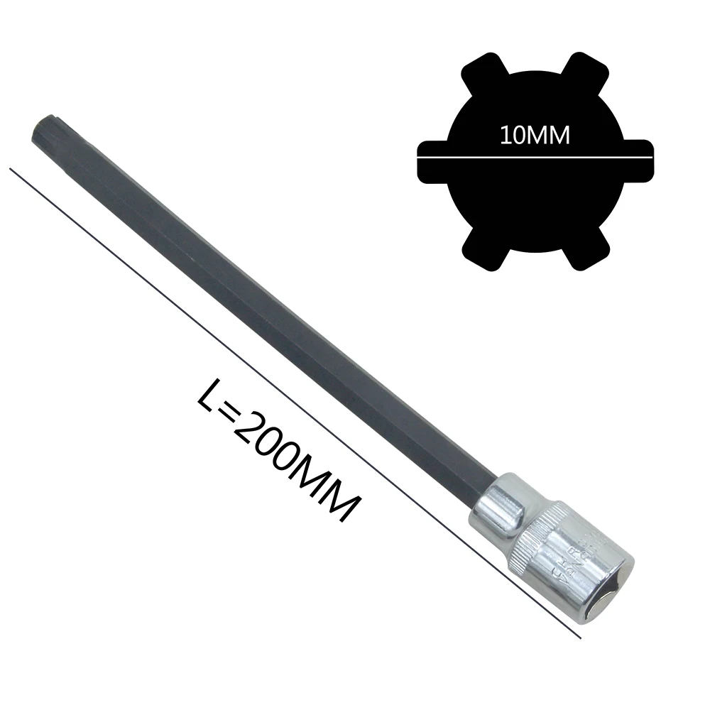140 mm/125 mm/200 mm 1/2 Zoll Antrieb M10 Zylinderkopfschrauben-Entferner-Werkzeug T52 Polydrive-Schraubendreher-Sockel für VW Audi T10070