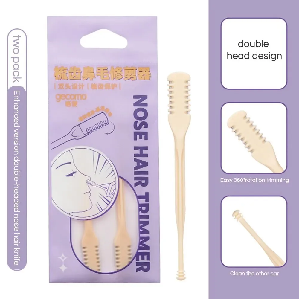 GECOMO Comb Nose Hair Trimmer Nose Hair Scraper Clean Nose Hair Trimmer Shaving Scissors Two Packs Eyebrow Tweezers