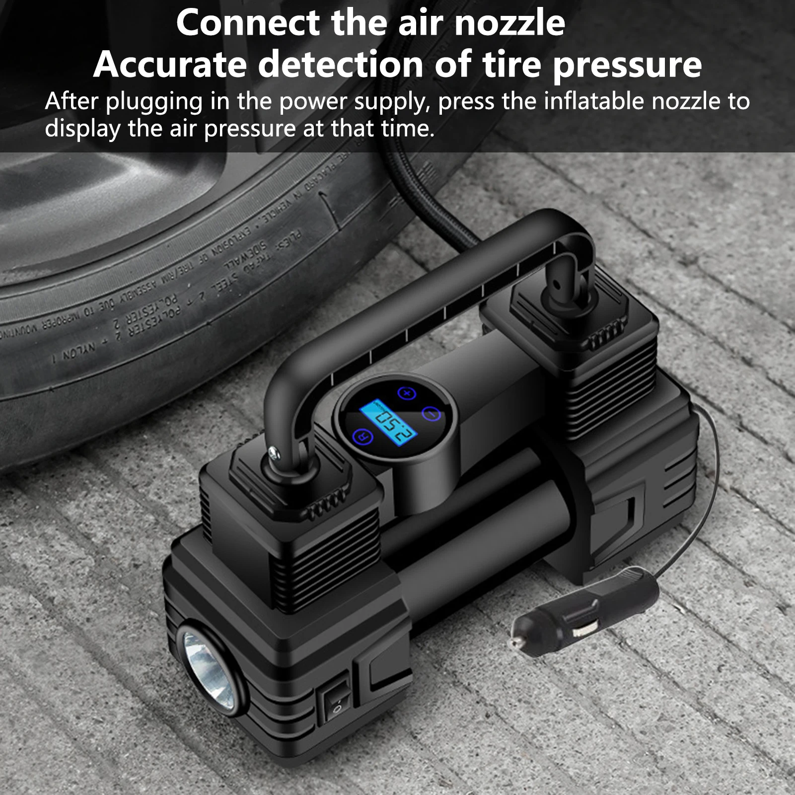 Air Pump Portable Wireless Air Pump High Power Digital Display Tire Pressure Auto Motorcycle Car Accessories