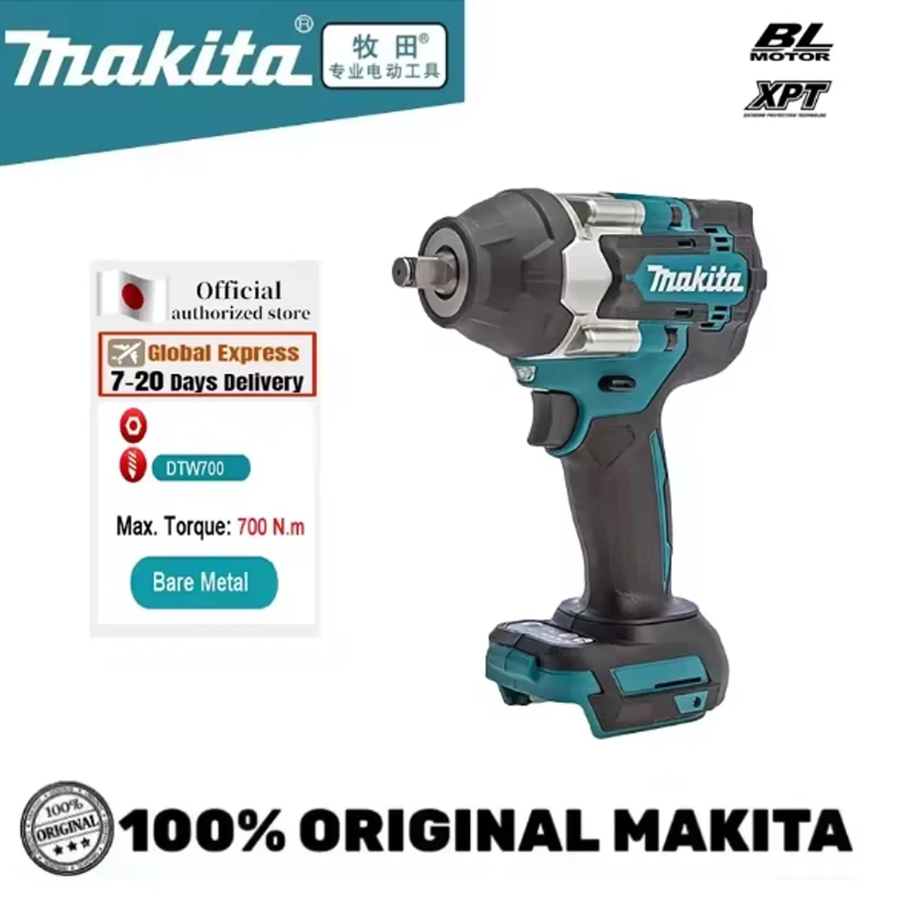 

Makita DTW700 1800 Нм бесщеточный электрический беспроводной ударный гайковерт с крутящим моментом 1/2 дюйма литий-ионный аккумулятор для Makita 18 В