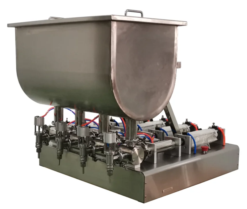 4 Head Liquid Semiautomatic Filling Machine 10-100ML Sauce Packing Machine