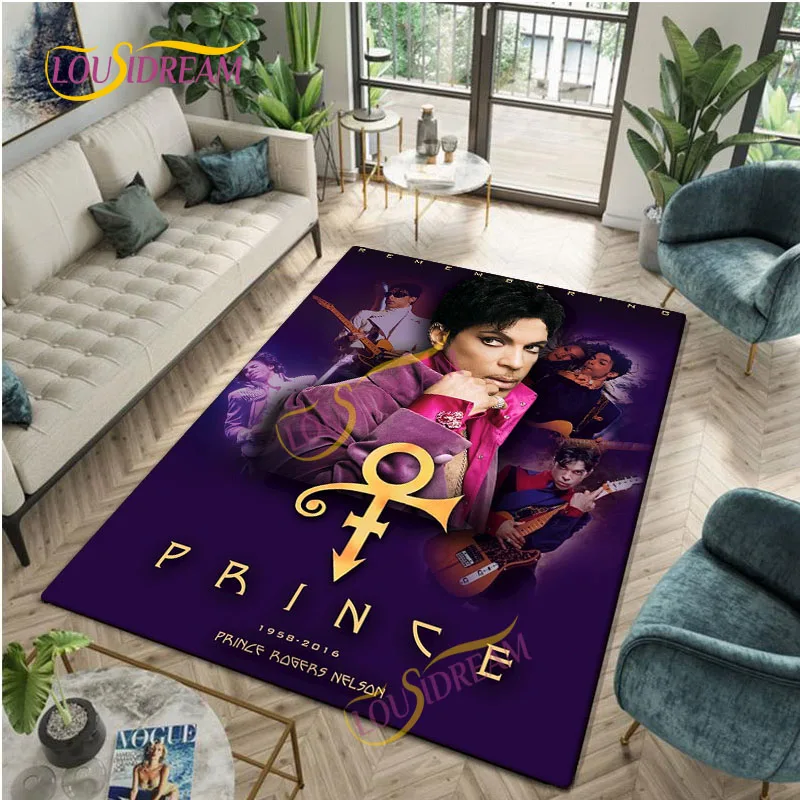 

Music Singer DIY Pattern Elements Prince Rogers Nelson rug Living Room Decoration Play Kitchen Bathroom Door Mat Non slip Carpet