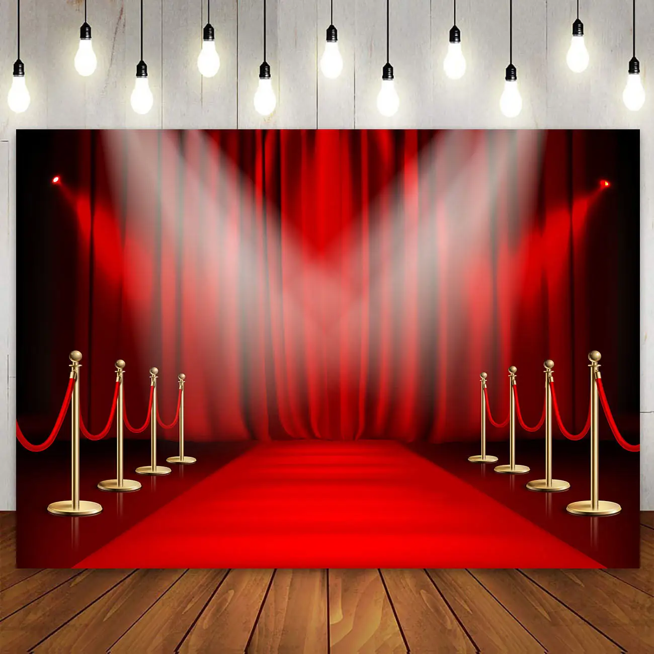 Movie Night Red Carpet Stage Theater Backdrop Birthday Party Decoration Wall Banner Poster Photography Background Vinyl Custom