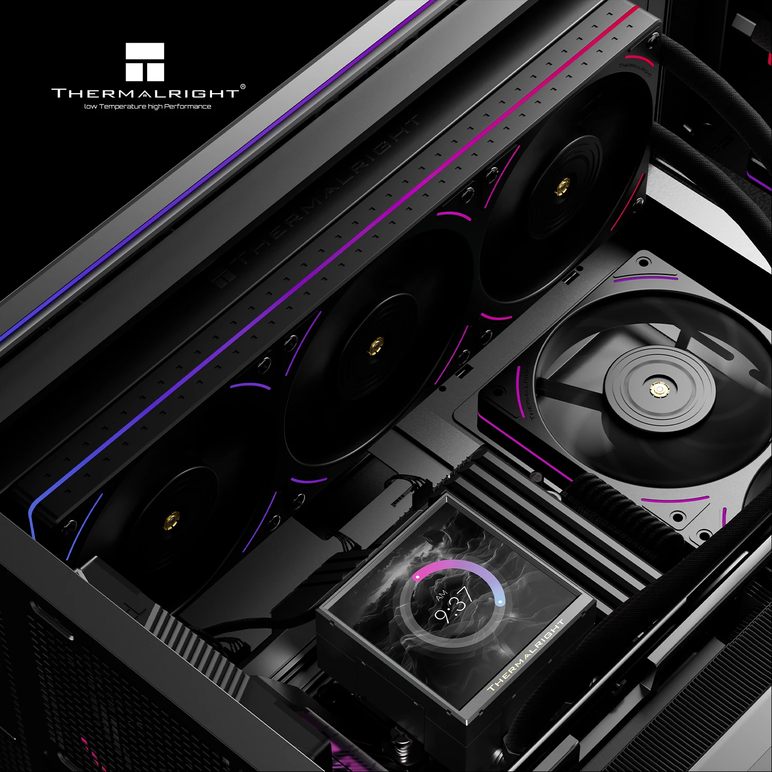 Thermalright PEERLESS VISION 360 UB ARGB Refroidisseur liquide CPU tout-en-un, refroidisseur à eau 360 mm, thème DIY/avec écran 3,95 pouces pour LGA 1851/1700/AM5/AM4
