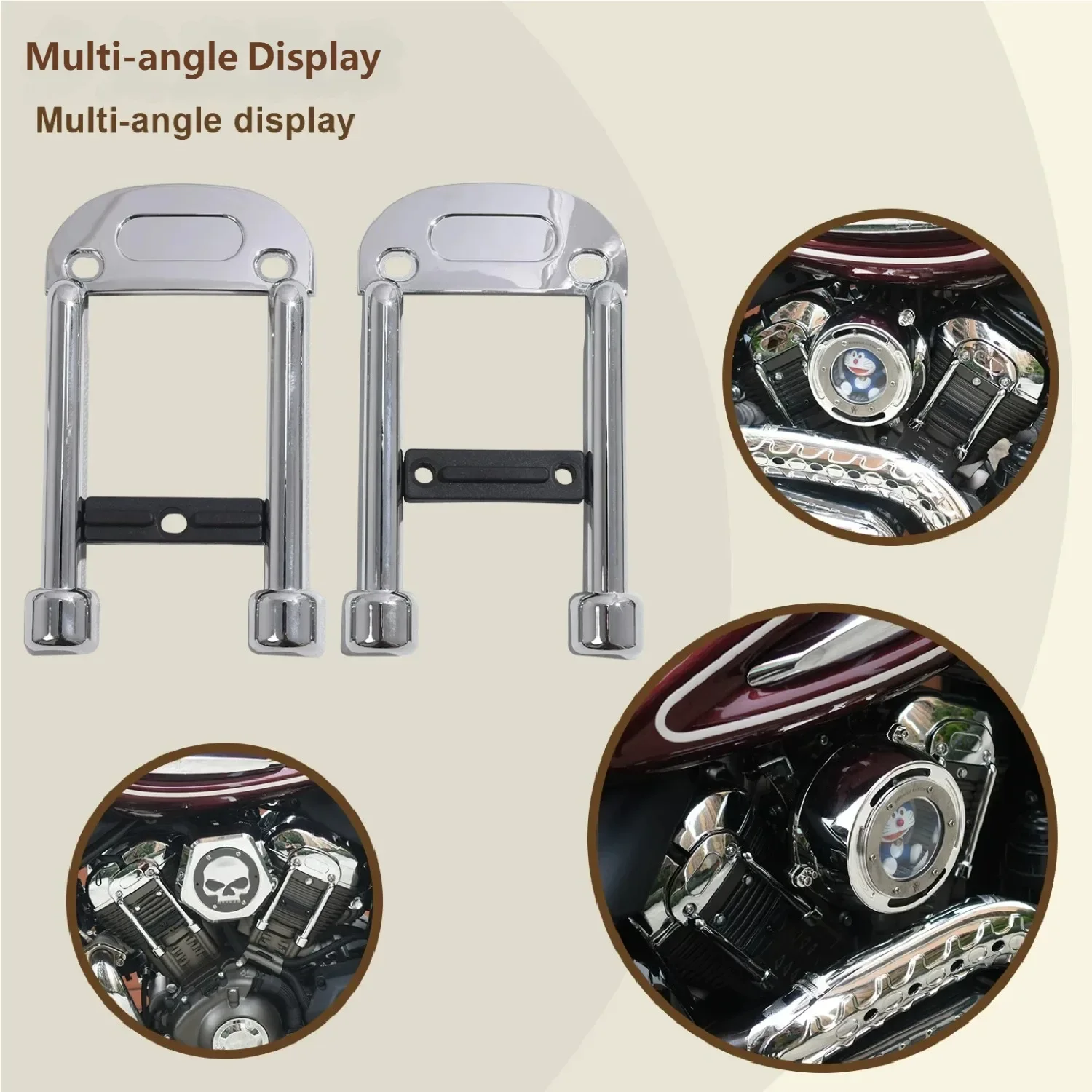 【Factory Direct】For Benda Chinchilla 350Ace/Neo modification accessory - V cylinder engine aluminum-plated side cover decoration