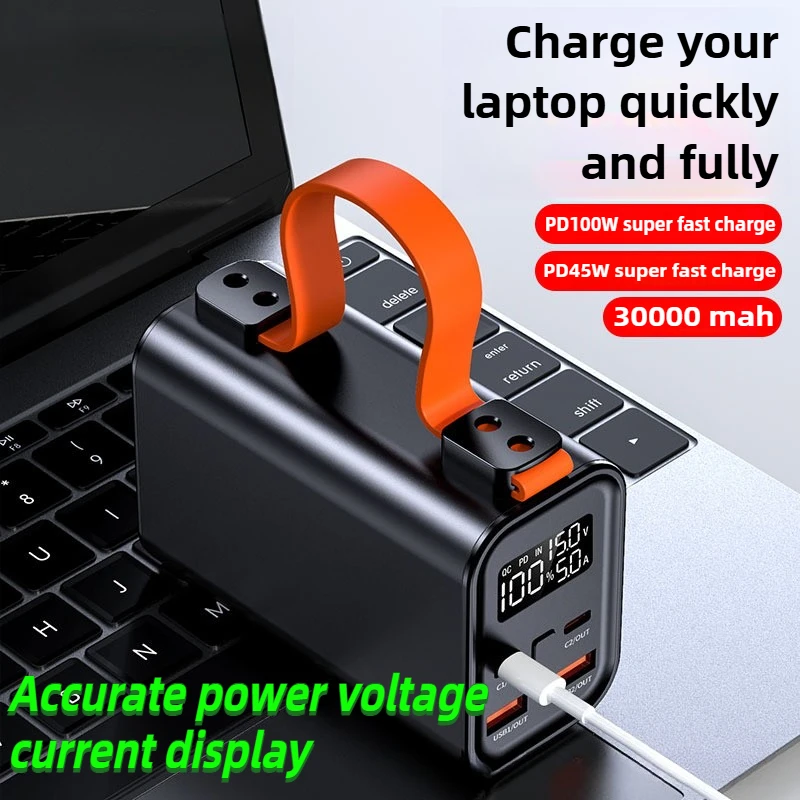 

100W Laptop Power Bank Dual-Port Super Fast Charging 30000mAh Large Capacity Universal for Phones