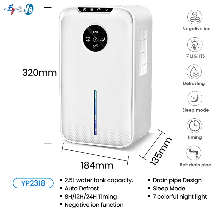 High Effect Whole House Dehumidification Peltier  Air Purifier Dehumidifier for Home 1000ml/D