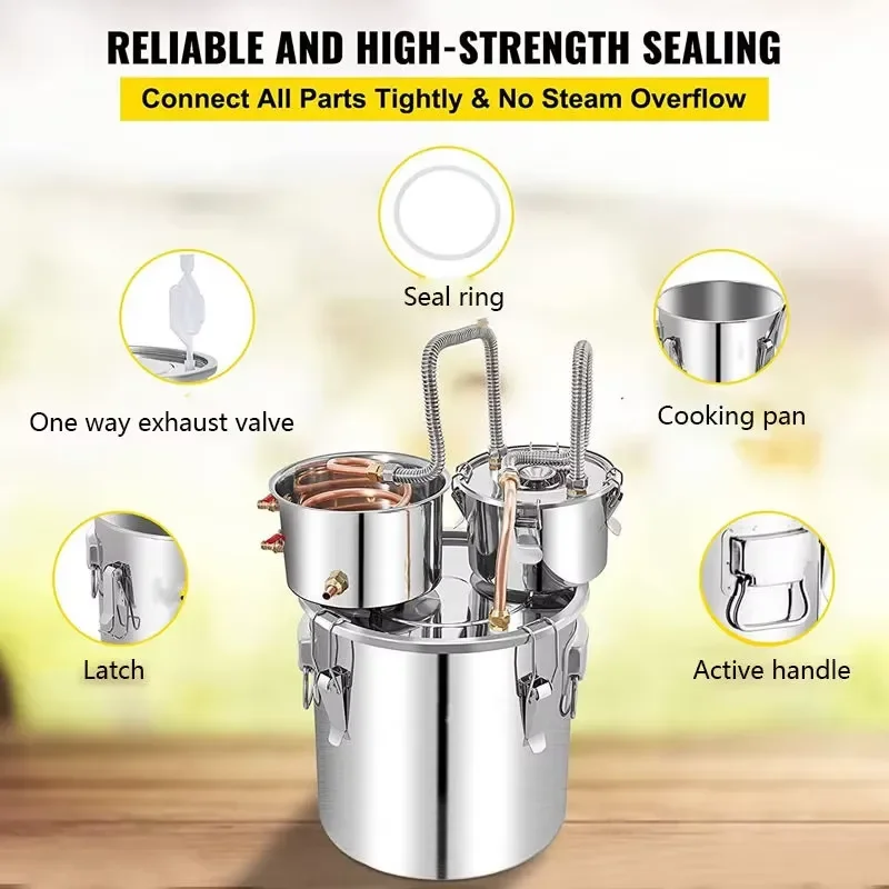 Ethanol Whiskey Beer Water Alcohol Distiller Equipment Alcohol Kits Home Use Brandy Whiskey Distillers Home Brewing Machine