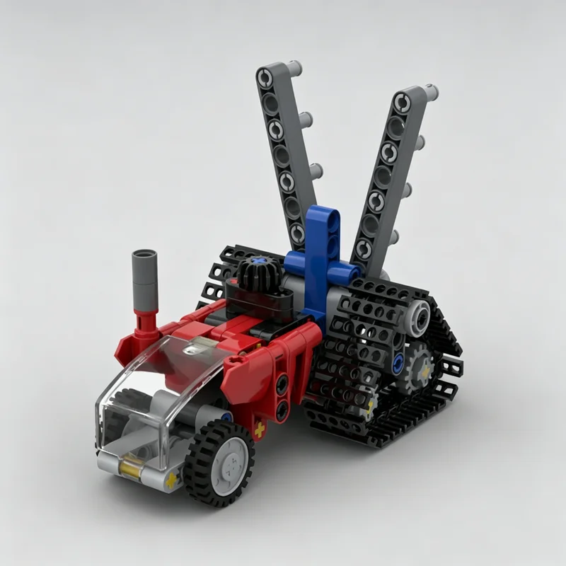 154PCS MOC Technical Half‑Track Tractor Vehicle Model Building Blocks DIY Assembly Toy Adult Collector Collection Desktop Gift
