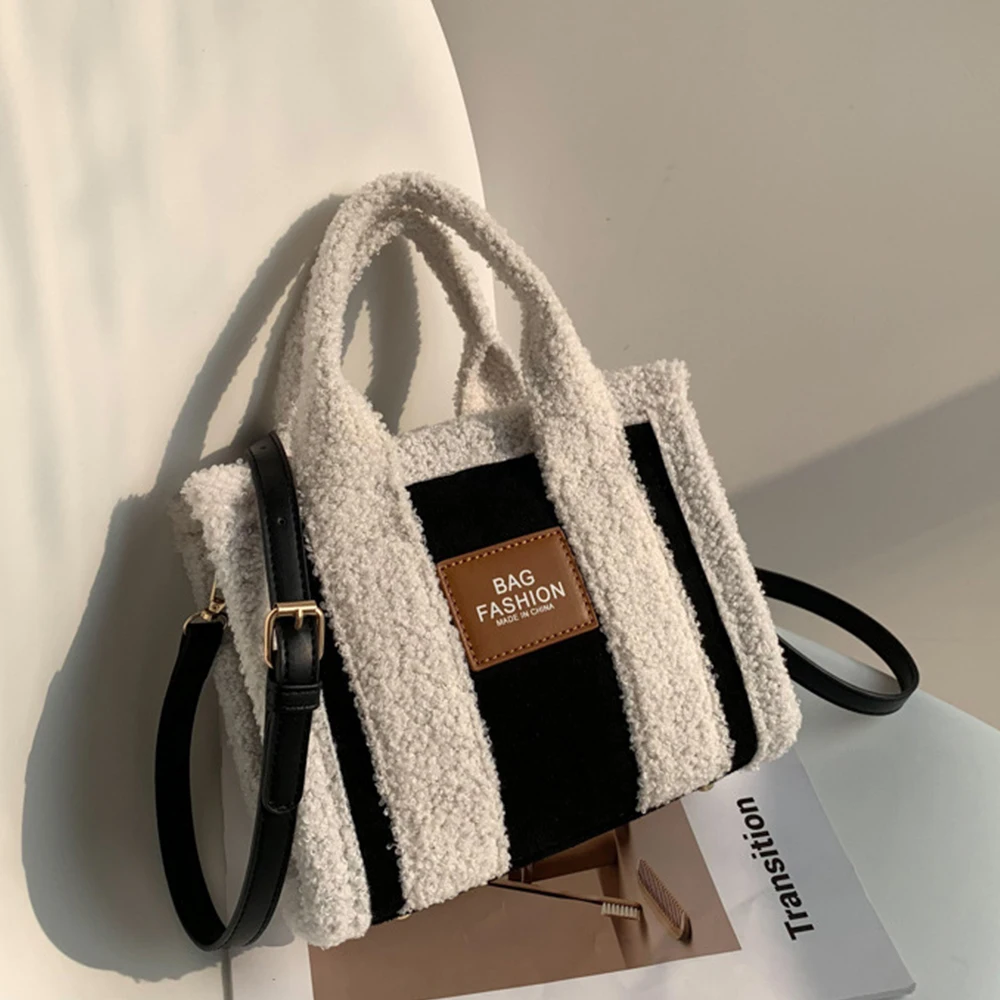 

Designer Lambswool Tote Women Handbags Brands Faux Suede Shoulder Bag Female Small Shopper Crossbody Bags for Women 2022 Warm