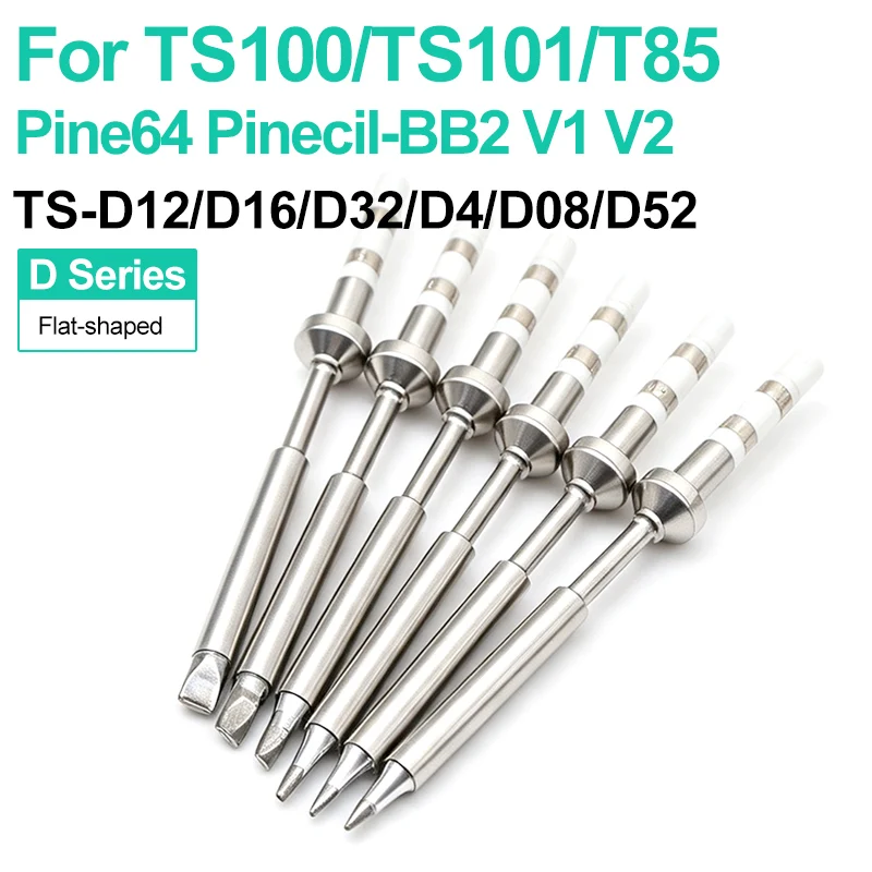 TS-D12 TS-D16 TS-D24 TS-D4 TS-D08 TS-D52 Tips For Replacement Pine64 TS100 Pinecil TS101 SI012 T85 Soldering Iron