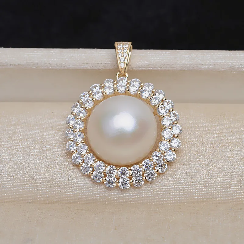 

925 Silver Pendant Base DIY Pearl 12-13mm