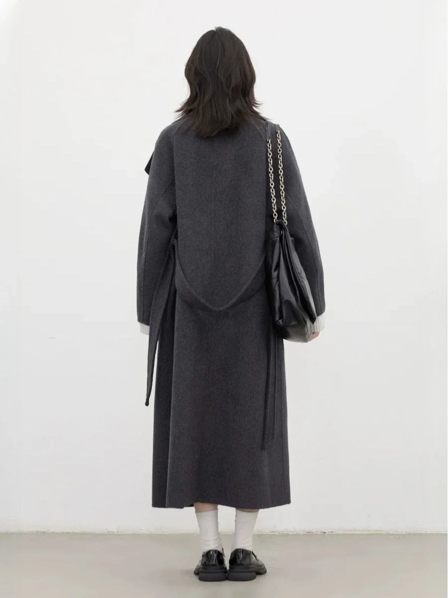 CHIC VEN Fashion Women Woolen Coats Casual Stand Up Collar Solid Loose Long Trench Coat Office Lady Cothes Autumn Winter 2026