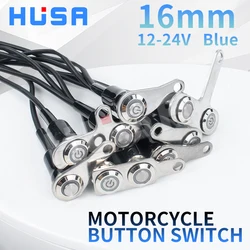 Motorcycle and electric vehicle spotlight switch modified with metal button, waterproof double flash strip light horn