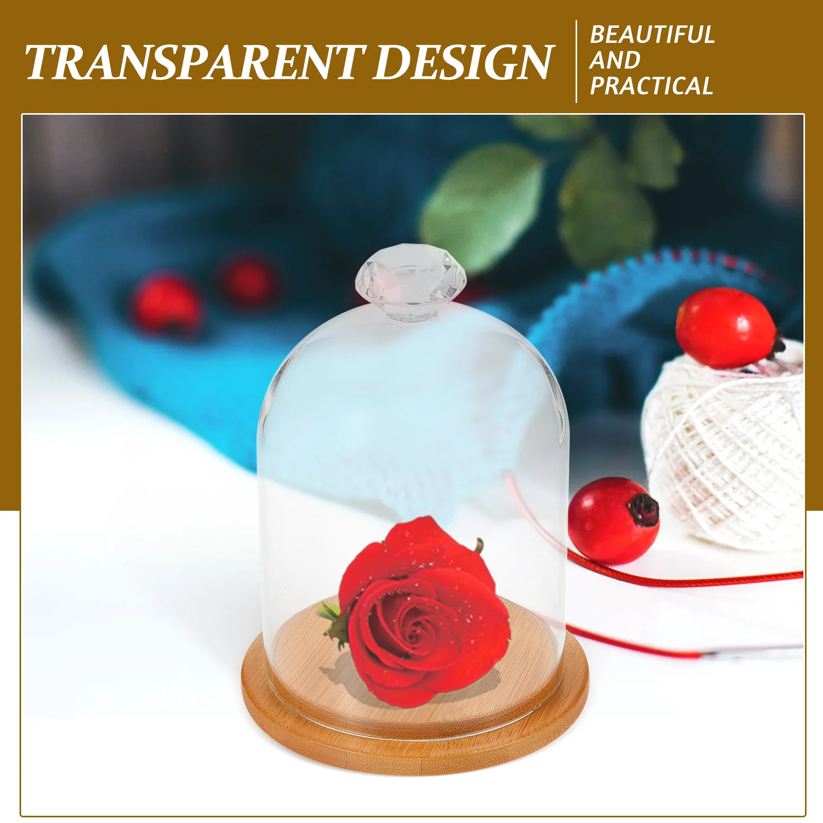 

Glass Display Dome Keepsake Holder Table Decorative Case with Base for Collectibles Glass Dome Display Case Toys Model Holder
