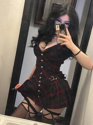 Imagen 2 del producto AltGoth-vestido gótico Punk oscuro para mujer, vestido estético de hada Grunge con cuello en V, manga corta, corsé de cintura alta, ropa de fiesta Y2k Harajuku