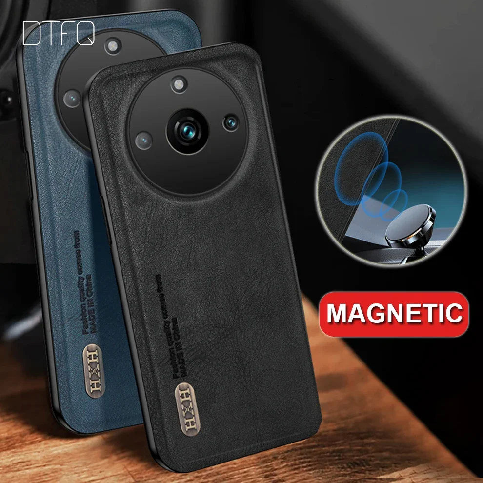 For realme 11 Pro Case Vintage Magnetic Case for OPPO realme 11 Funda Leather Pattern Shockproof Case for realme 11 Pro Plus