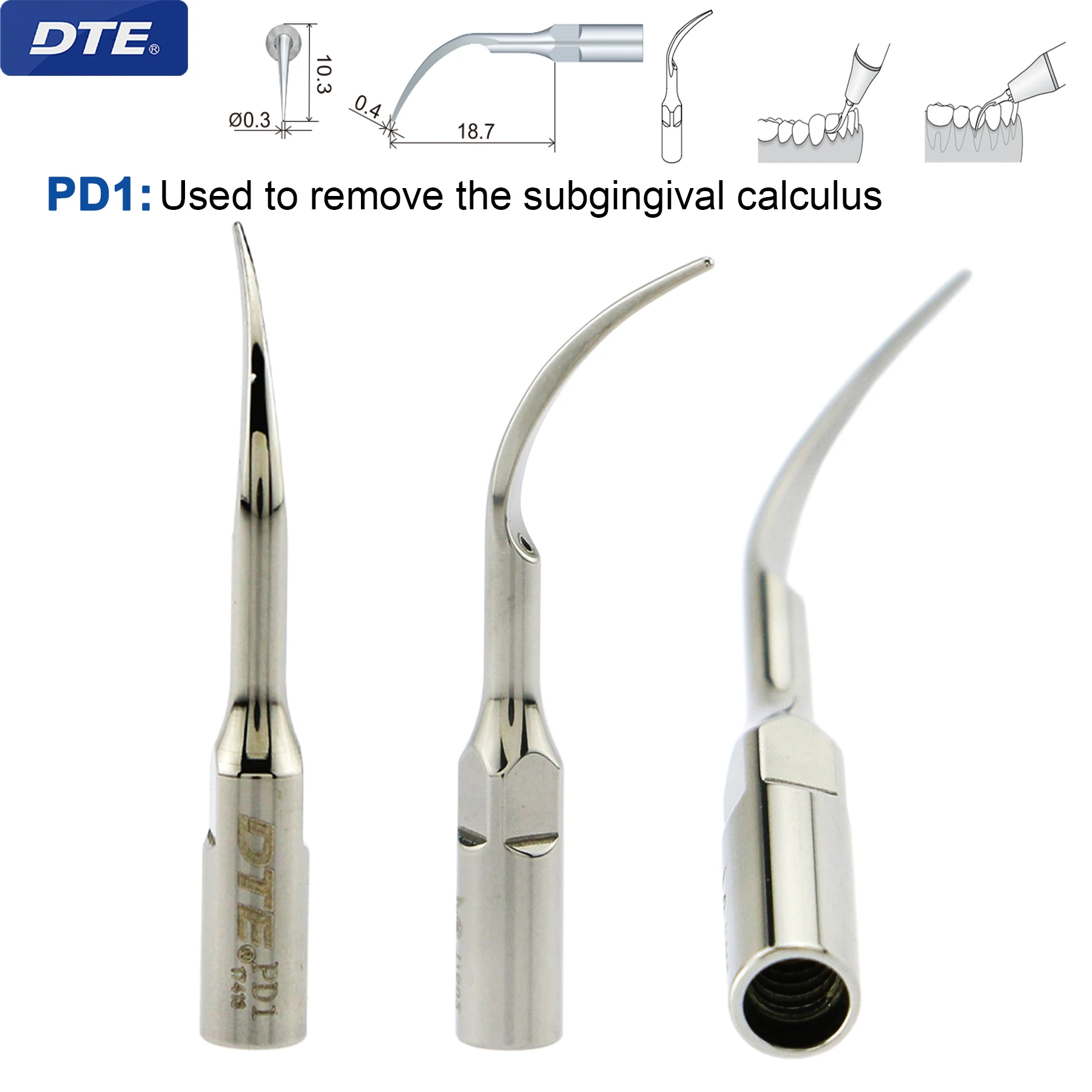 Woodpecker DTE Dental Ultrasonic Scaler Tips Cleaning Machine Cutter Head For SATELEC NSK Scaler Handpiece PD1 PD3 PD4