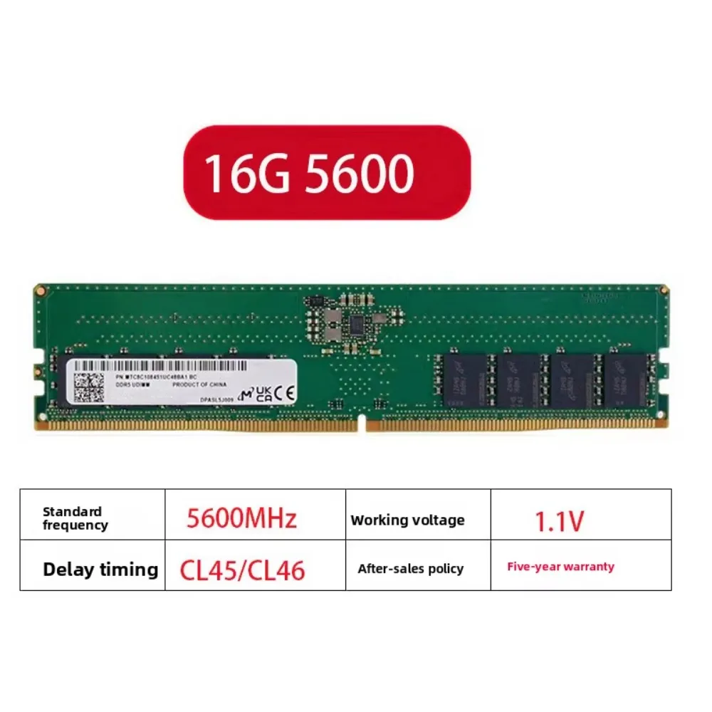 for Micron ddr5 16g 5600 desktop memory compatible with 4800 original mtc8c1084s1uc56ba1