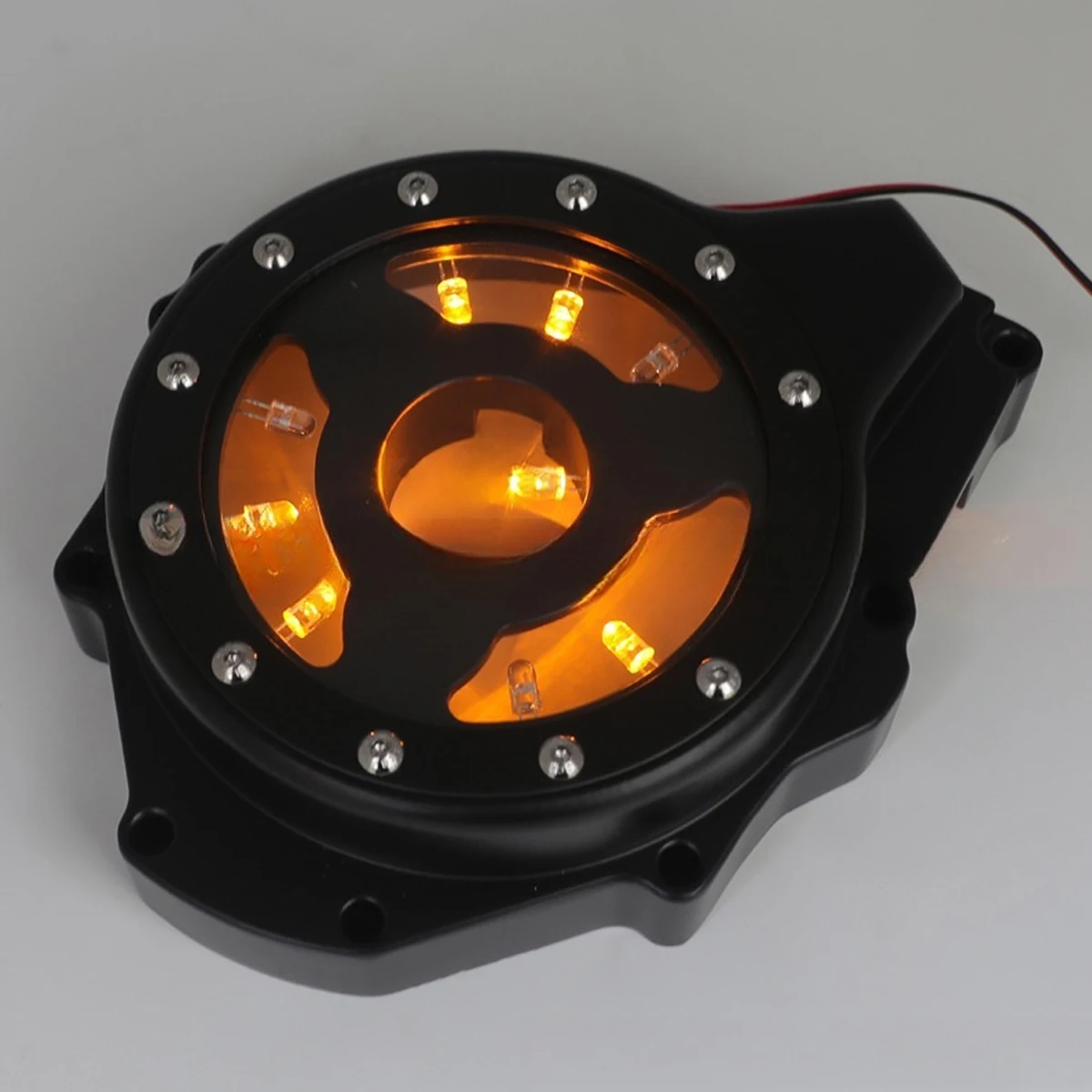 Voor Suzuki Hayabusa Gsxr1300 1998-2012 Zwart Linkerkant Verchroomde Carter Motor Stator Cover Glas See Through