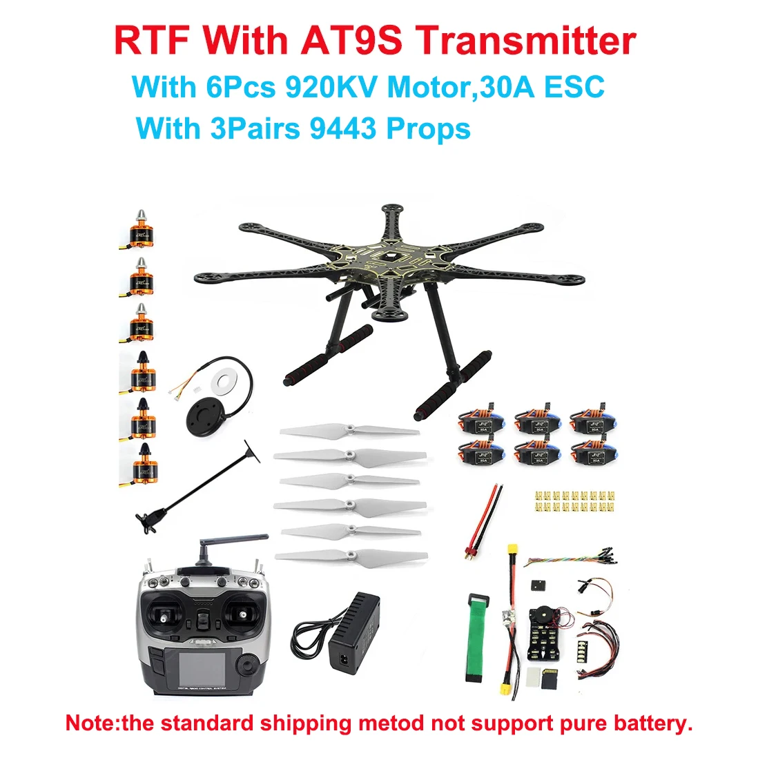 JMT DIY FPV Drone Hexacopter 6-achse Aircraft Kit HMF S550 Rahmen PXI PX4 Flight Control 920KV Motor GPS FS-i6 Sender – Detail 1