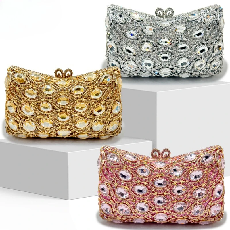 Wedding Dinner Bag Crystal Hot Diamond Women's Shoulder Evening Bag