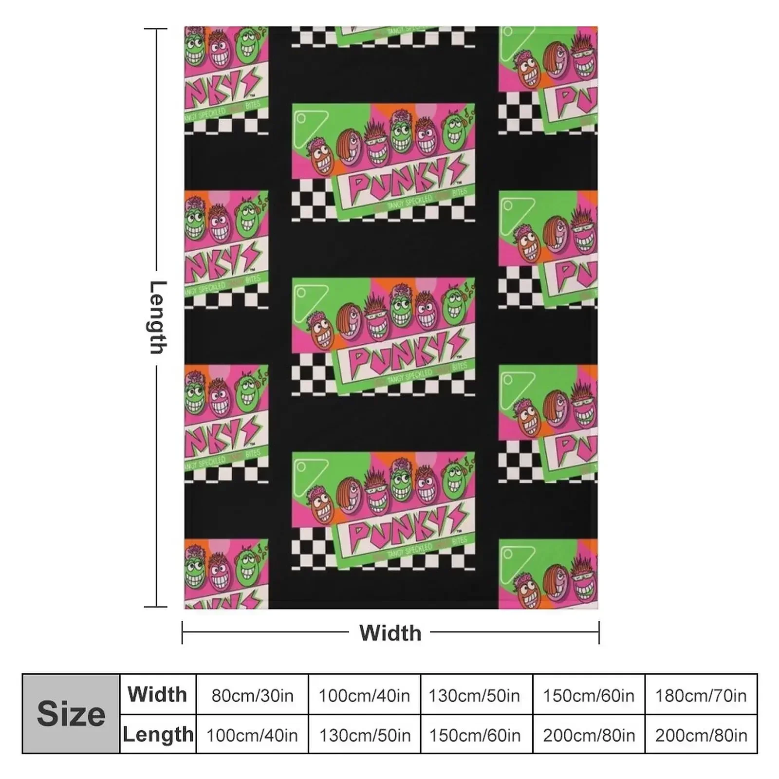 Punkys 90s Candy Neon Box Throw Blanket Personalized Gift Shaggy Baby For Sofa Thin Giant Sofa funny gift Blankets