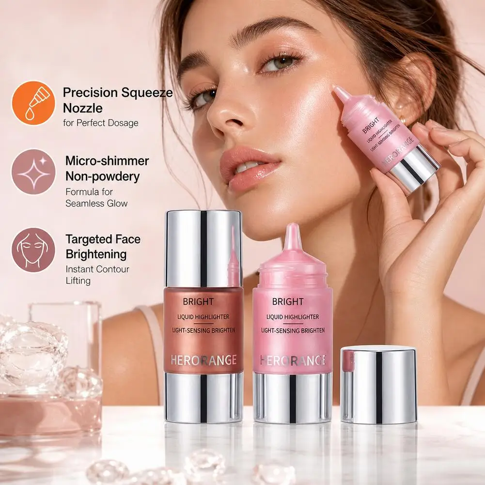 Liquid Highlighter Natural Glow Makeup Dewy Face Illuminator 3D Contour Brightening Shimmer Fine Texture Long Lasting Cosmetic