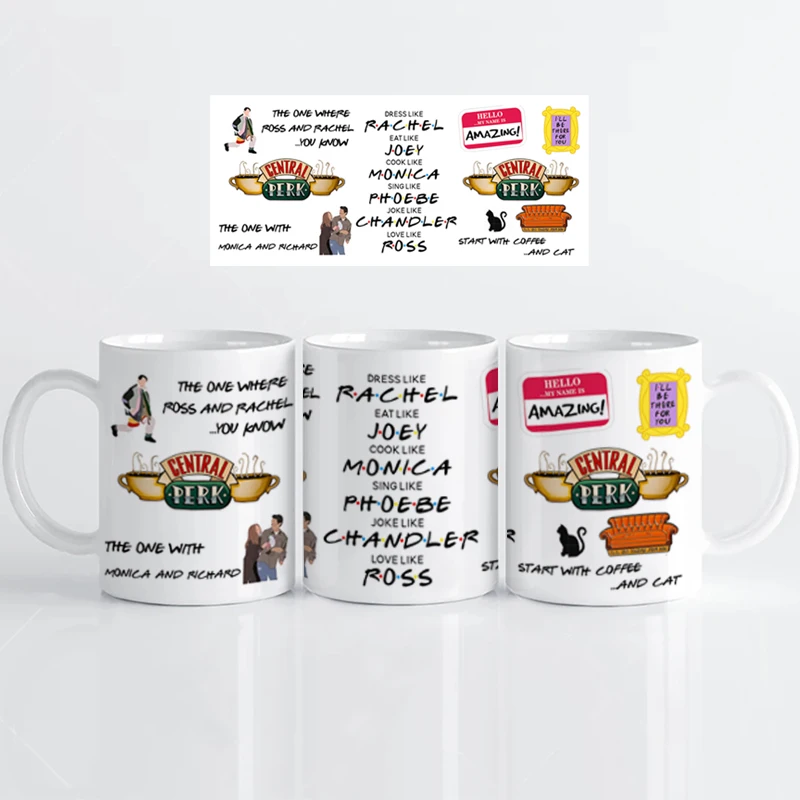 Dropshipping Friends Tv Show Central Perk Mug 11oz  Wholesale Coffee Mugs Tea Cups Mothers\' day Gift