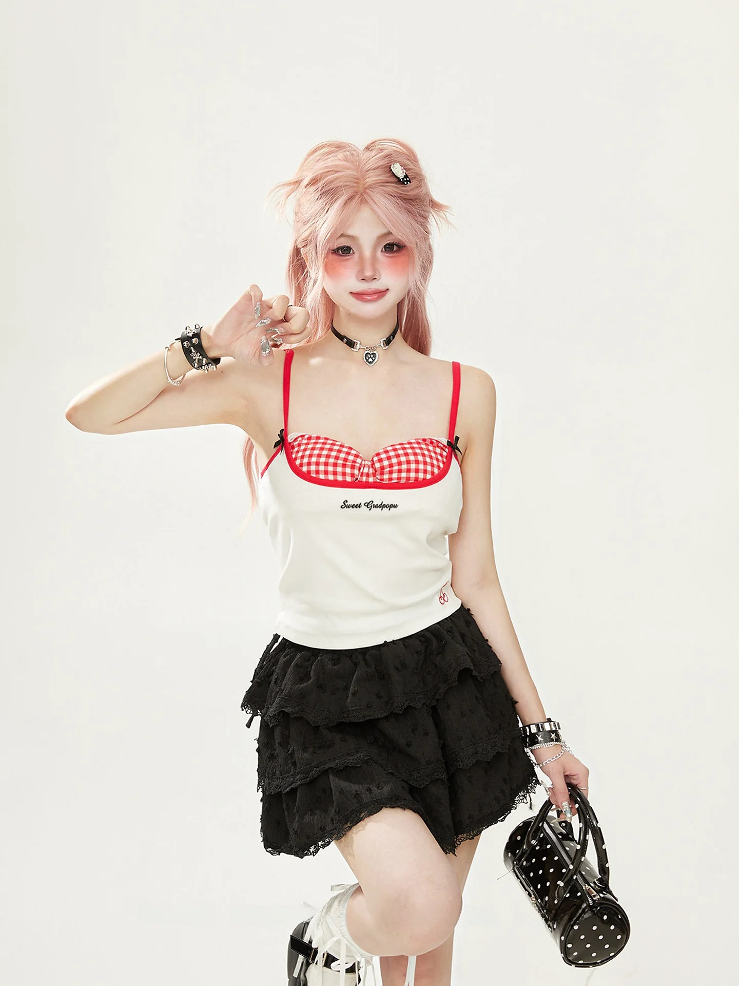 

Unique Design Sensual Splice Vest Women's Summer Outerwear Millennium Style Hot Girl Strap Vest Commute Style Embroidery Element