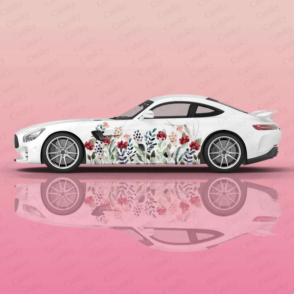 Beautiful Spring Flowers Car Body Stickers Itasha Vinyl Car Side Decal Sticker Car Body Sticker Car Decor Stickers