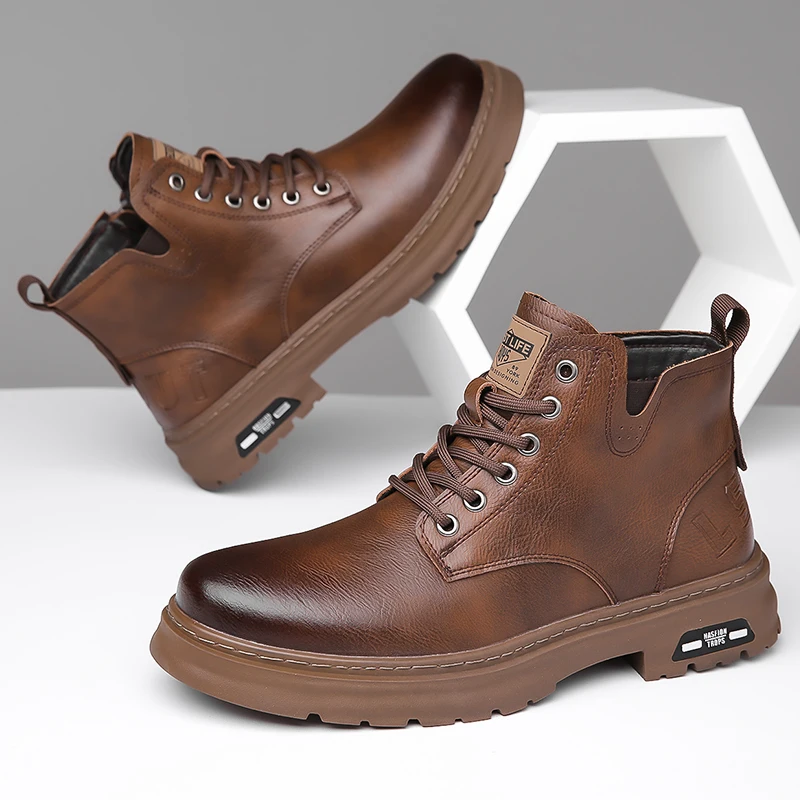 

Winter Men's Boots Trendy Men's Shoes British Cargo Boots Outdoor Plus Size Versatile Casual Shoes man shoes ankle boots