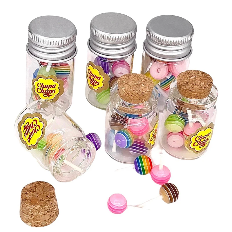 

Dollhouse Mini Jar Lollipops Miniature Food Dessert Mini Lollipops Miniature Dollhouse Kitchen Food Toys Simulator