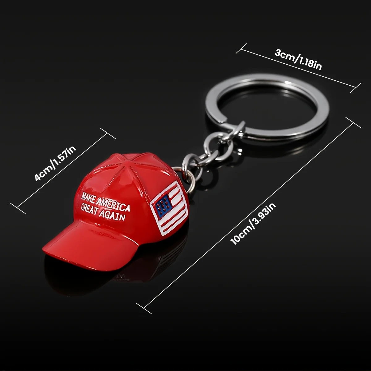 2pcs Men'S Fashionable Red Baseball Cap Keychain, Hip-hop Cool Style Keychain, Metal Keychain Accessories  New Year Gifts
