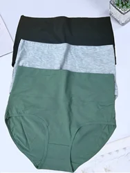 3Pcs Women's Panties Plus Size High Waist Cotton Underwear Sexy Lingerie Briefs Breathable Abdominal Underpants Intimates Ladies