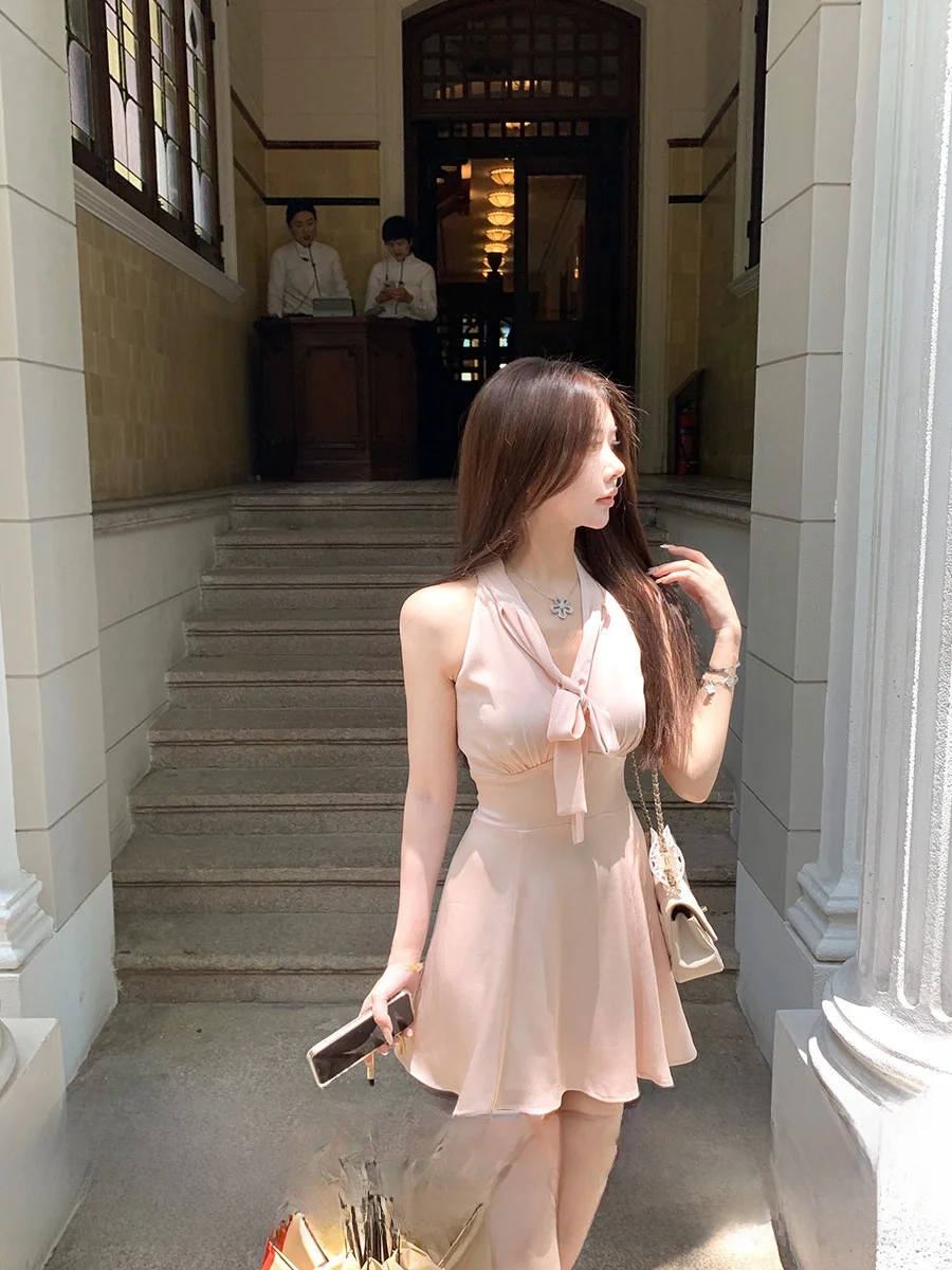 

Женское летнее платье Pure Desire с V-образным вырезом, в горошек, с завышенной талией, А-силуэт, для повседневной носки