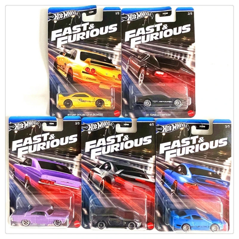 

New Hot Wheels Fast & Furious Themed Unopened 2024 Diecast Vehicle 1/64 Model Cars Complete Set of 5 Pcs Gifts Ship Now HRN88