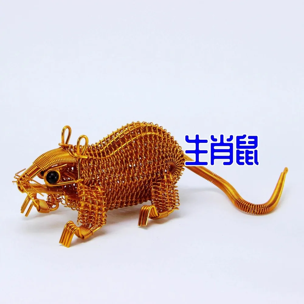 Mouse  Handmade aluminium wire Three-dimensional  Fortune cookie   Landscape crafts