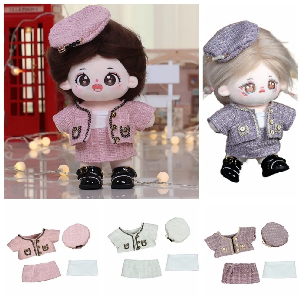 Doll Cross-Dressing Hat Cotton Doll Skirt Dress Up Kawaii Cotton Doll Clothes Cute Fashion Idol Dolls Dress 20cm Cotton Doll