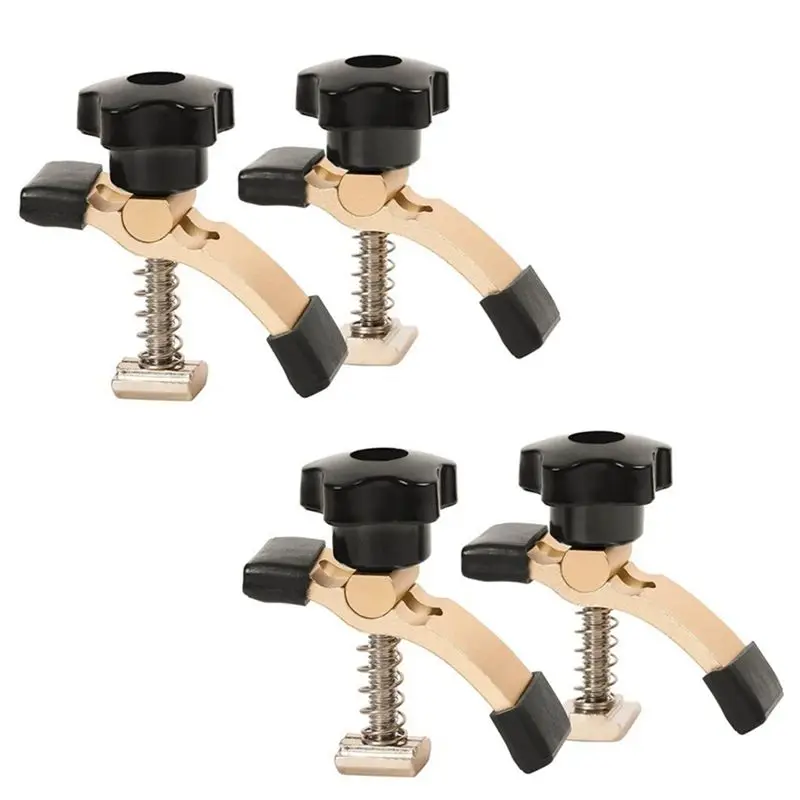4Pcs Quick Acting T-Track Hold Down Clamp With T Silder Aluminum Alloy Woodworking Clamps Jig For Routers Drill Presses-B51B