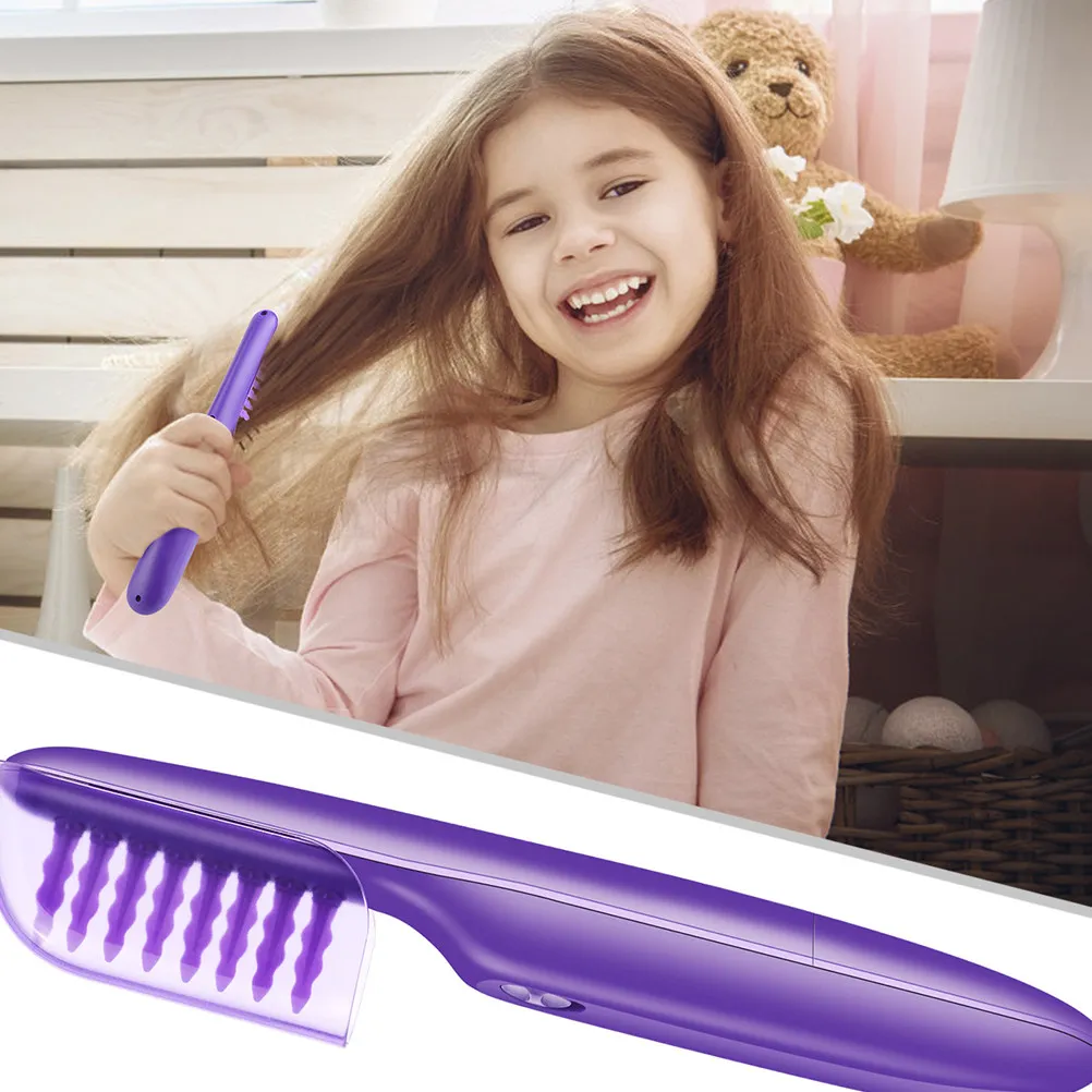 

Электрическая расческа-массажер для кожи головы против спутывания волос, фиолетовая, двойного назначения, водонепроницаемая, для парикмахерских и стайлинга, перезаряжаемая