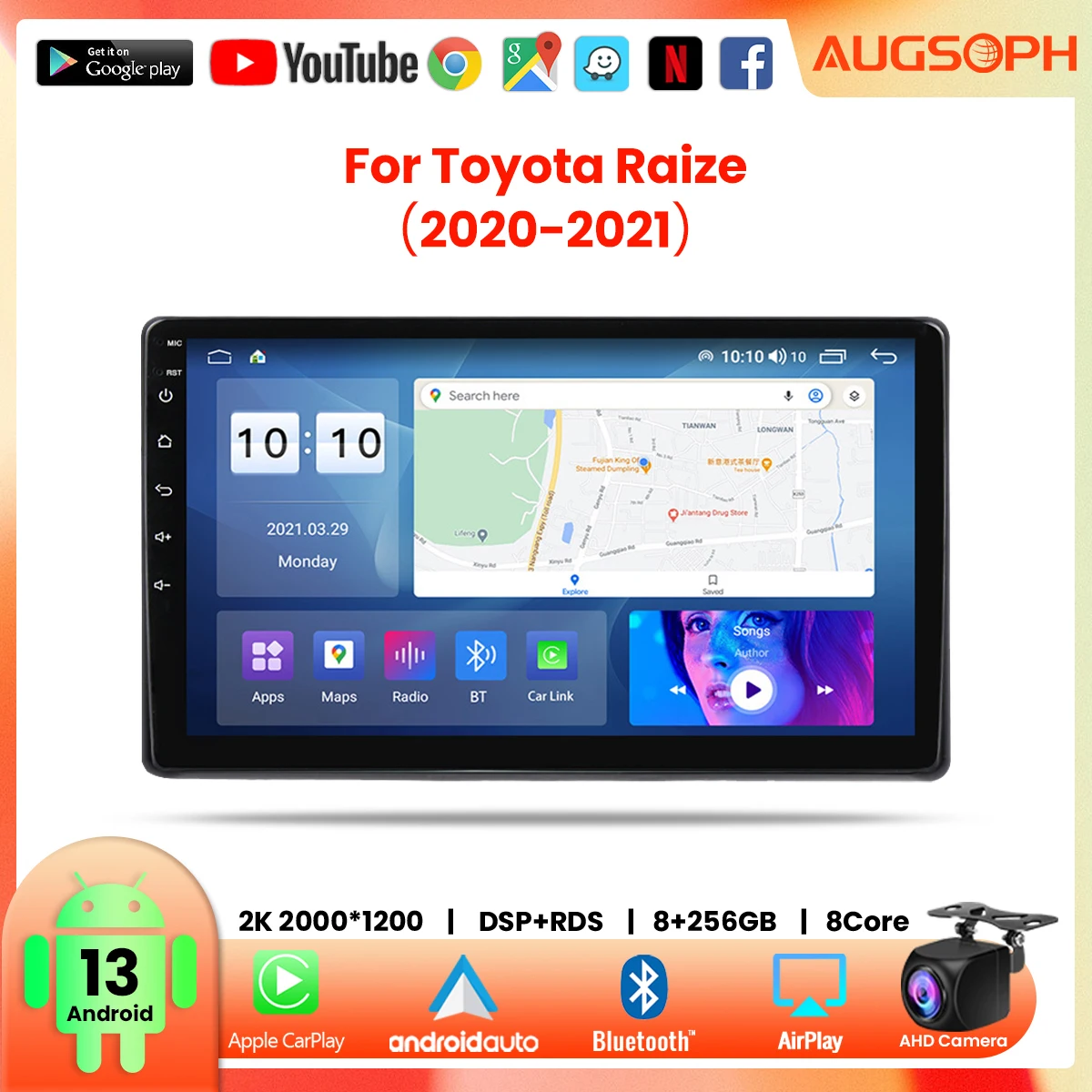 

Android 13 Car Radio for Toyota RAIZE 2020-2021, 10inch Multimedia Player with 4G WiFi Carplay & 2Di GPS