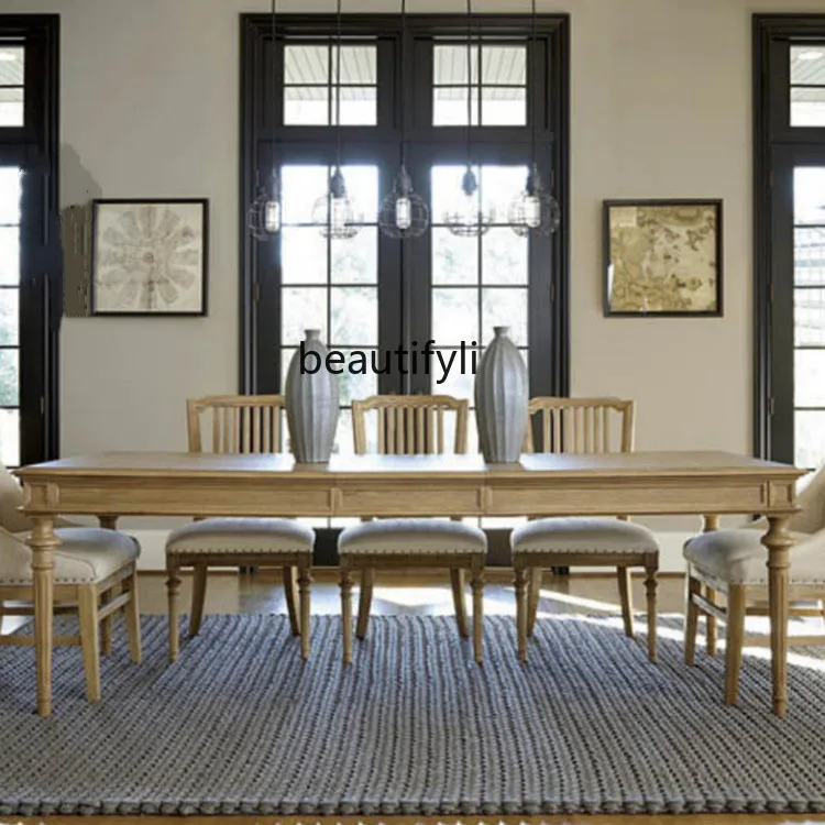 American Country Retro Vintage Conference Table Creative Rectangle Office Table Simple
