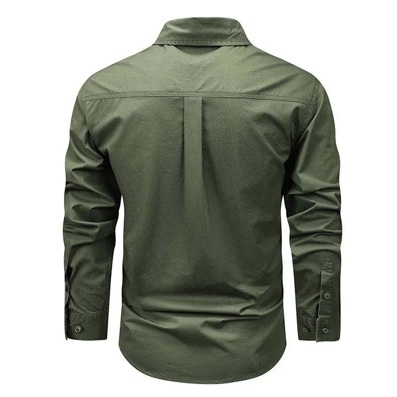 2024 New Men\'s Tactical Shirts Summer Lightweight Quick Drying Hiking Long Sleeve Outdoor Work Cargo Shirts Military