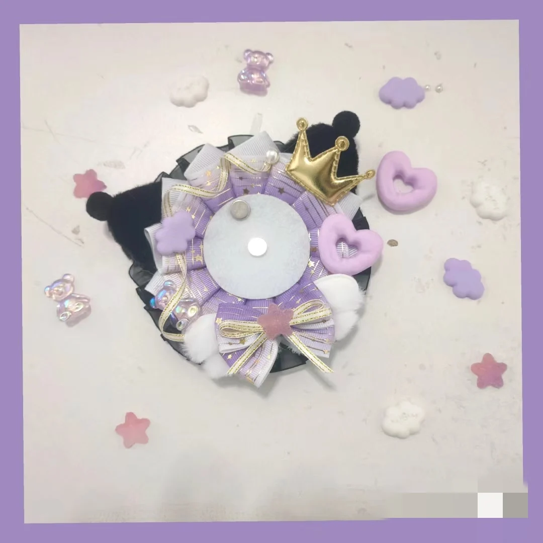 

Милый держатель для бейджа с кошачьими ушками, сумка Ita, аксессуары ручной работы, значок для косплея в стиле аниме, розетка, лента, кружевное украшение