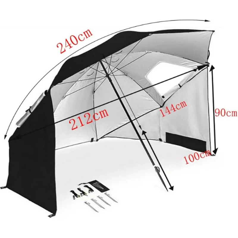 Windproof Beach Umbrella UPF 50+ With Sand Anchor & Tilt Portable Foldable Sunshade For Patio Garden Pool Backyard Lawn Outdoor image 6