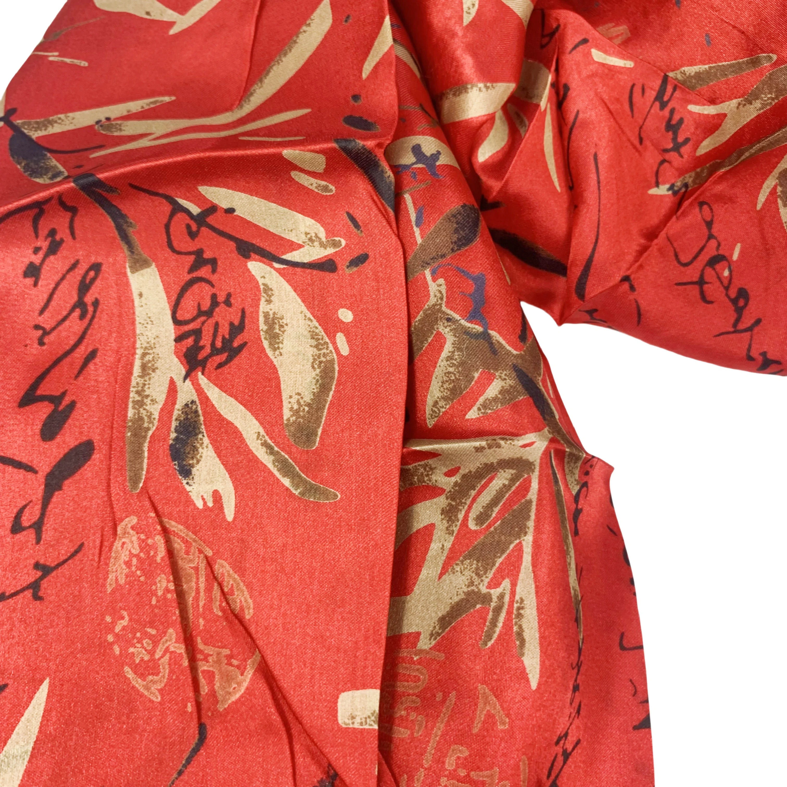 100%  pure silk scarf  scarves  brand new fashion scarves 65Cm*185Cm tassels edging Chinese handwriting bamboo