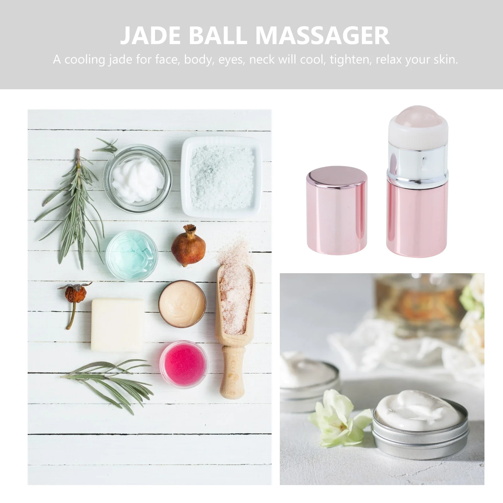 Gesichtsmassagegerät Jade Ball Roller Cooling Stone Globe Straffen Sie Ball Massage Roller für Gesicht Gesicht Stone Globe