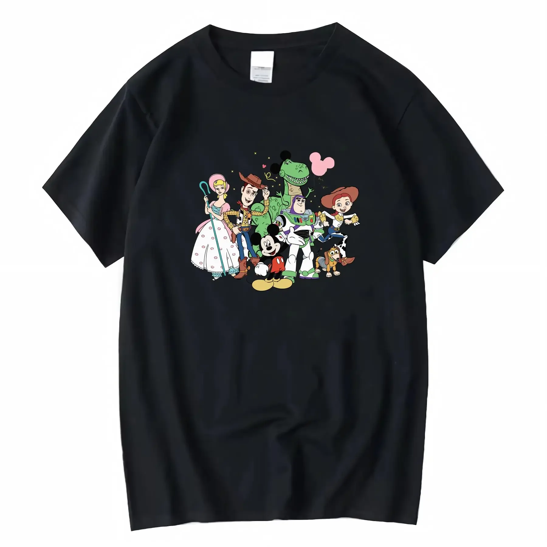 

Disney Toy Story Mickey Mouse Women's T Shirt Casual Breathable Loose Fit Summer with Cute Character Print vintage Washed