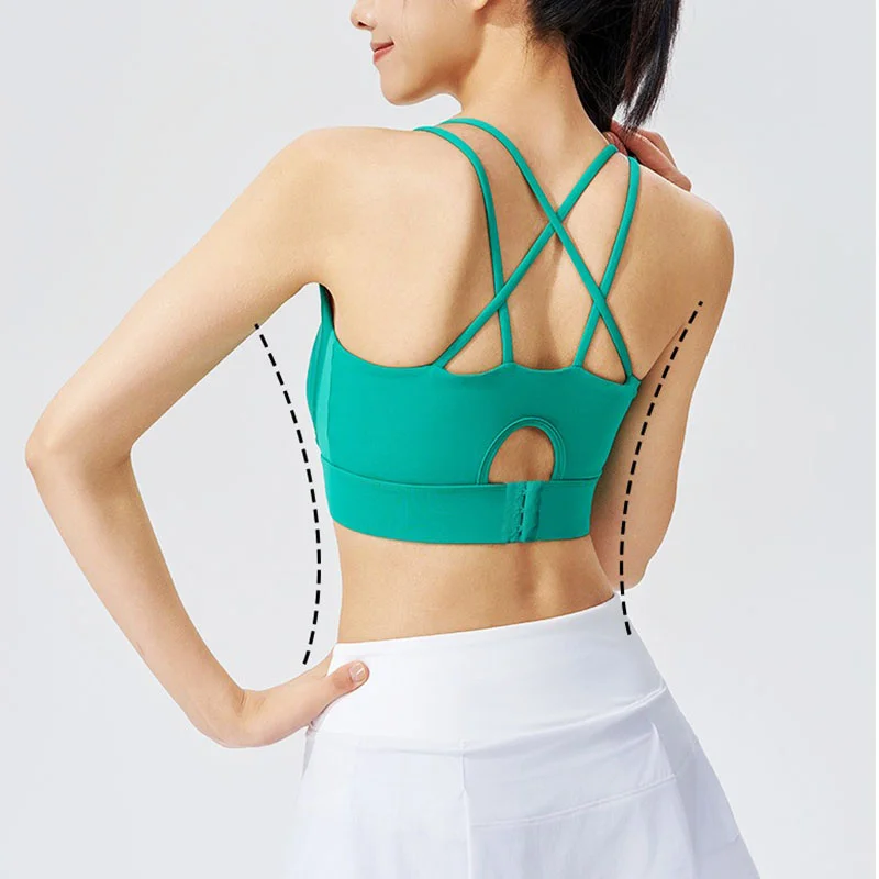 Aiithuug Crisscross Back Closure Yoga Bra Bounce Control Yoga Bras High Impact Sports Bra Fitness Yoga Crops Workout Gym Crop
